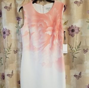 New Calvin Klein Floral Fitted Dress
